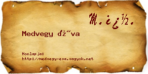 Medvegy Éva névjegykártya